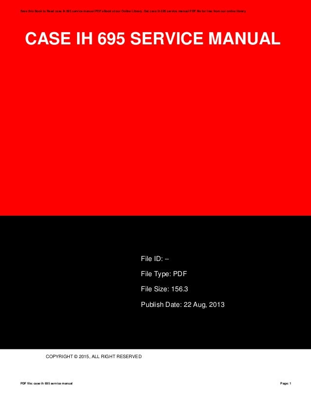 need a 695 case ih service manual ebook